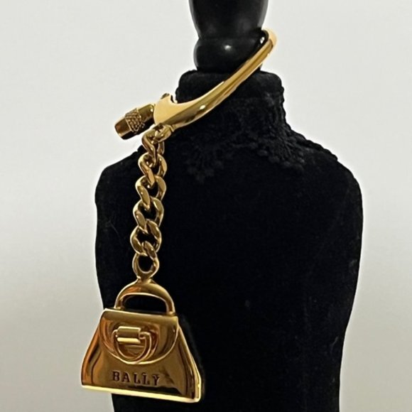 Bally Accessories - Vintage BALLY Goldtone Handbag Logo Keychain NWOT